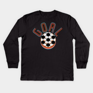 kids love soccer, retro style Kids Long Sleeve T-Shirt